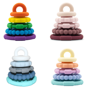 Rainbow Stacker Teething Chew Toy for Baby by Jellystone Designs