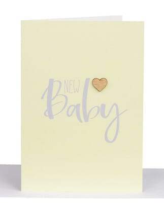 new baby card yellow