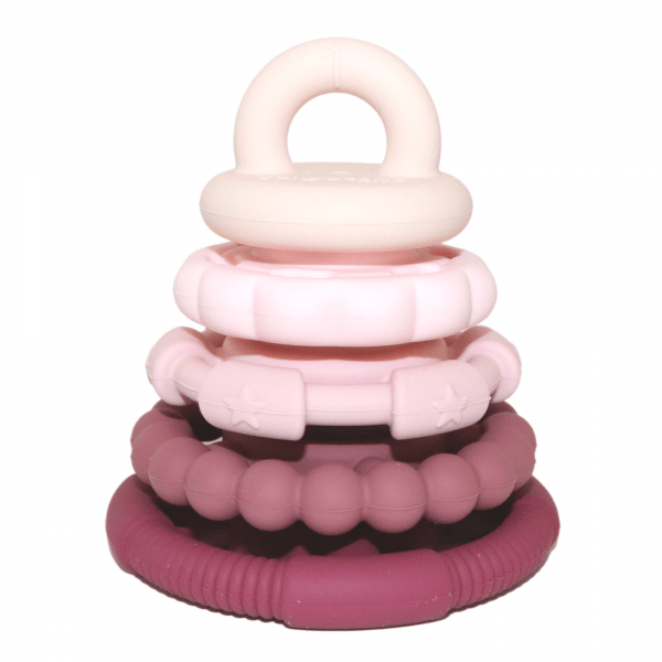 dusty pinks teether stacker toy