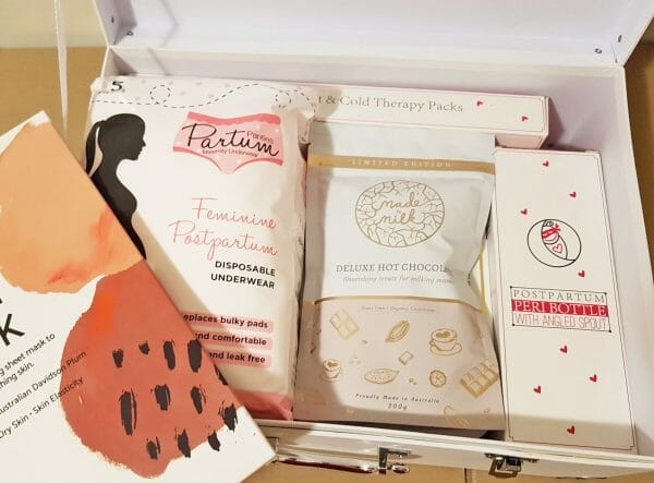 New mum Suitcase Gift Box Hamper postpartum and pregnancy