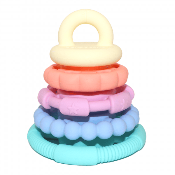 rainbow pastel teething stacker toy for baby