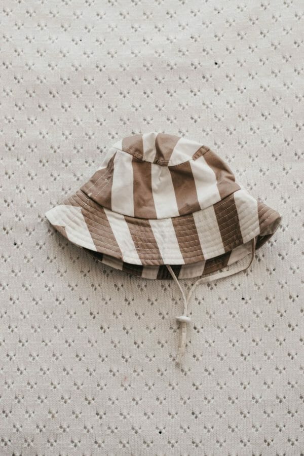 stripey summer baby hat by bencer and hazelnut