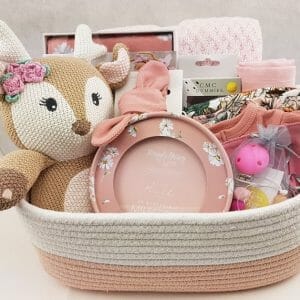 Big Pink Gift Basket For Baby Girl