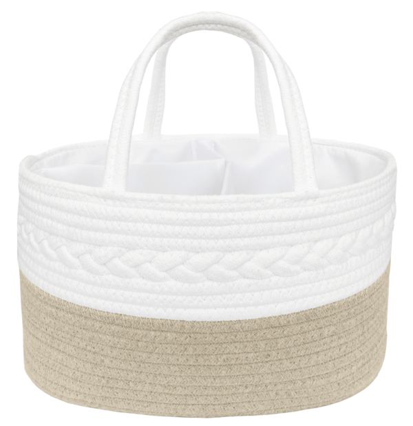 Brown and White Nappy Caddy Australia