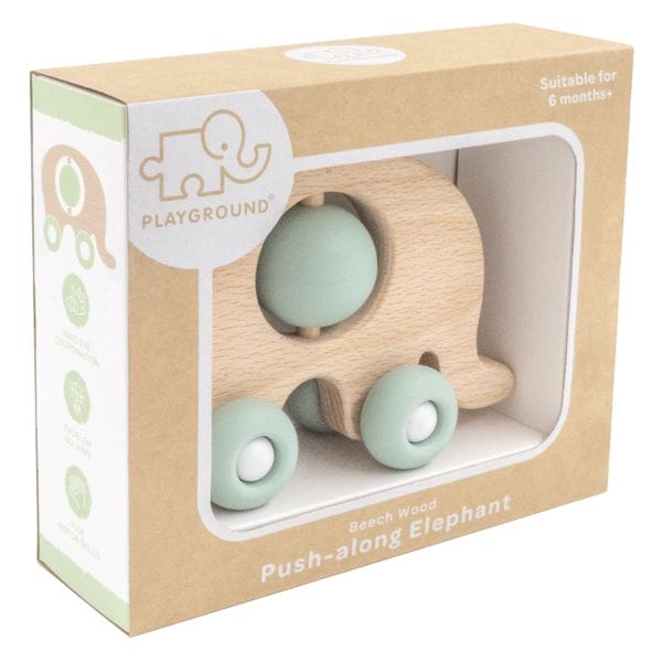Wooden elephant baby toy