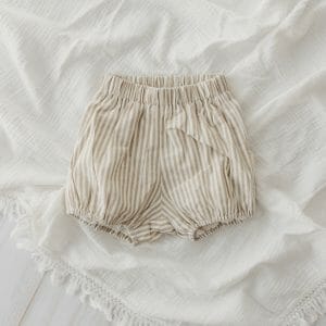 beige striped baby bloomers