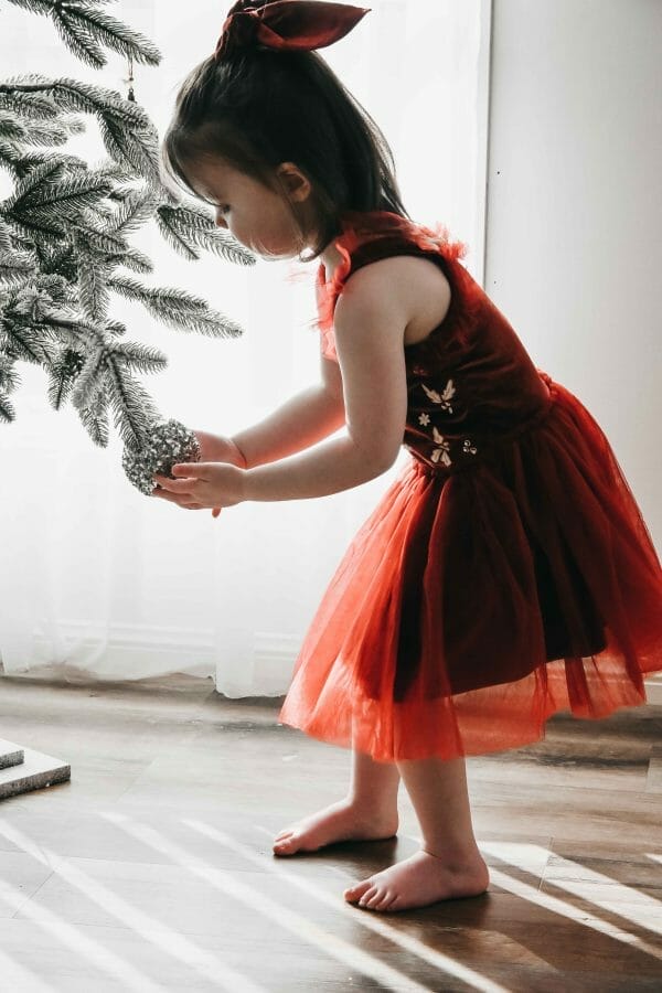 Beautiful Red Velvet Christmas Outfit by Bencer & Hazelnut